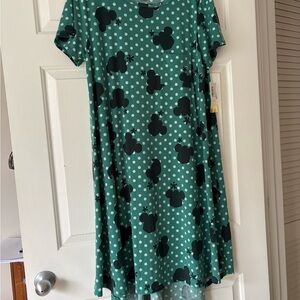 LuLaRoe Teal Dress with Black and White Accents